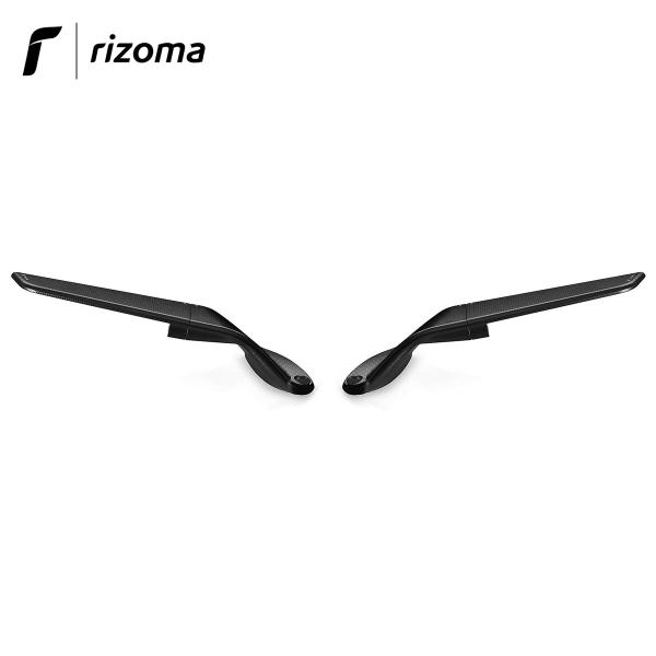 Coppia specchietti Rizoma Stealth  in alluminio non omologati colore nero Honda CBR650R 2019-2020
