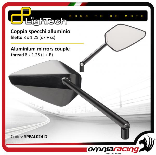 A-Pro Coppia Specchietti Retrovisori Neri Universali Per Scooter E Moto – Filetto M10, Braccio In Metallo, Area Specchio 14x9 Cm.