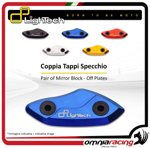 Lightech - Pair of cobalt Ergal Mirror Block Off Plates for KAWASAKI ZX10R  2008> 10