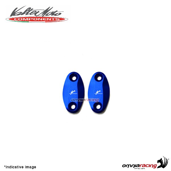 Tappi fori specchi Valtermoto in alluminio blu per Kawasaki ZX6R 2005>2008