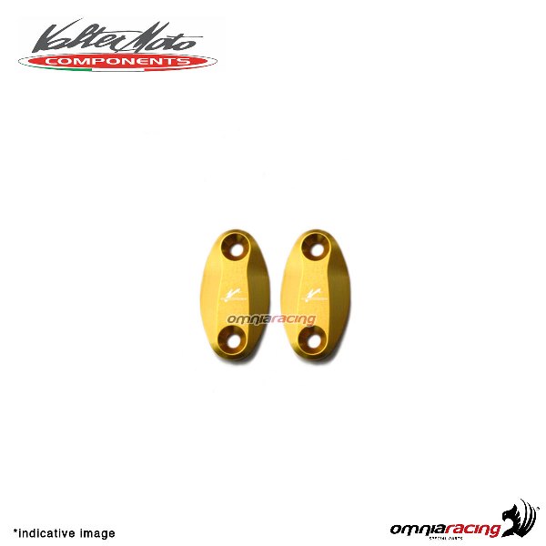 Tappi fori specchi Valtermoto in alluminio oro per Kawasaki ZX10R 2004>2007