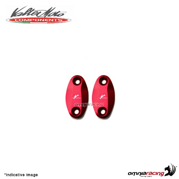 Tappi fori specchi Valtermoto in alluminio rosso per Kawasaki ZX10R 2004>2007