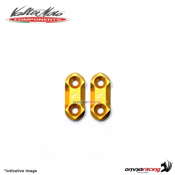 Tappi fori specchi Valtermoto in alluminio oro per Yamaha R1 2015>2018