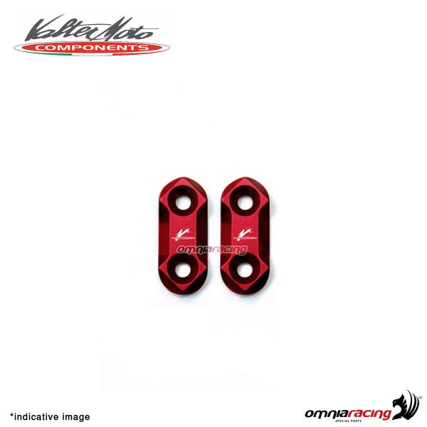 Tappi fori specchi Valtermoto in alluminio rosso per Yamaha R1 2015>2018