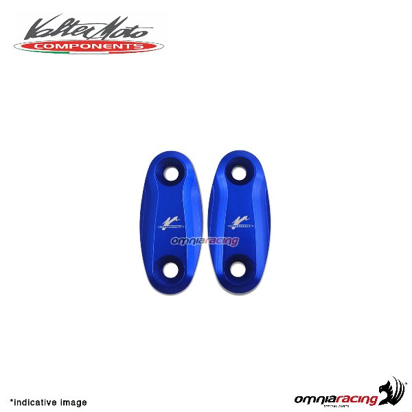 Tappi fori specchi Valtermoto in alluminio blu per Honda CBR600RR 2003>2015