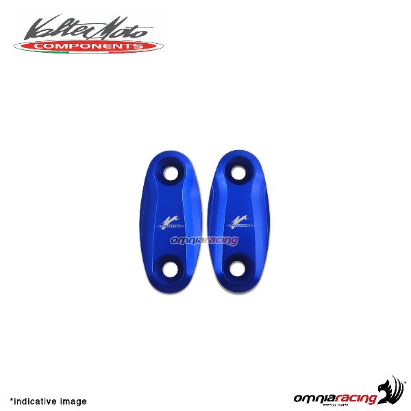 Tappi fori specchi Valtermoto in alluminio blu per Honda CBR900 2000>2003