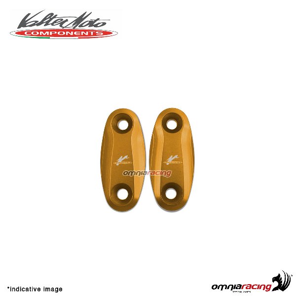 Tappi fori specchi Valtermoto in alluminio oro per Honda CBR900 2000>2003