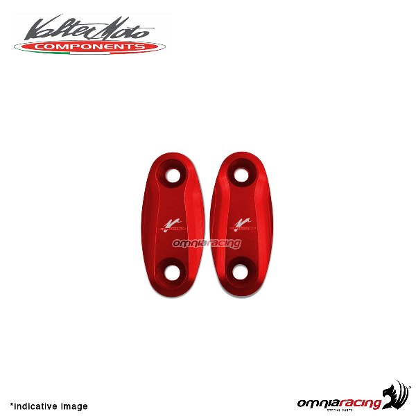 Tappi fori specchi Valtermoto in alluminio rosso per Honda CBR600RR 2003>2015