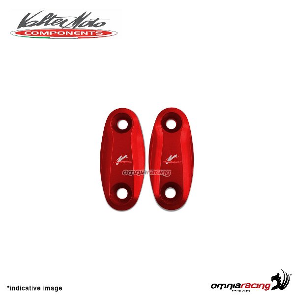Tappi fori specchi Valtermoto in alluminio rosso per Honda CBR900 2000>2003