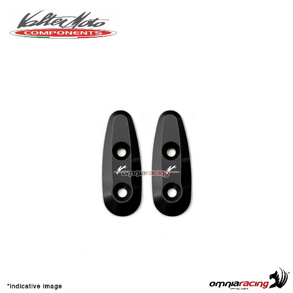 Valtermoto mirrors hole covers black aluminum for Yamaha R6 1999>2005