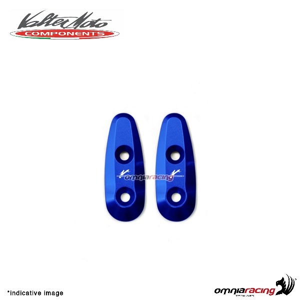 Tappi fori specchi Valtermoto in alluminio blu per Yamaha R1 1998>2008