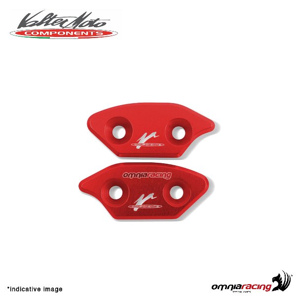 Tappi fori specchi Valtermoto in alluminio rosso per Yamaha R6 2008>2016