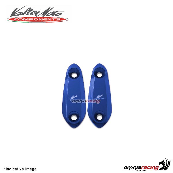 Valtermoto mirrors hole covers blue aluminum for Kawasaki ZX6R 2009>2012