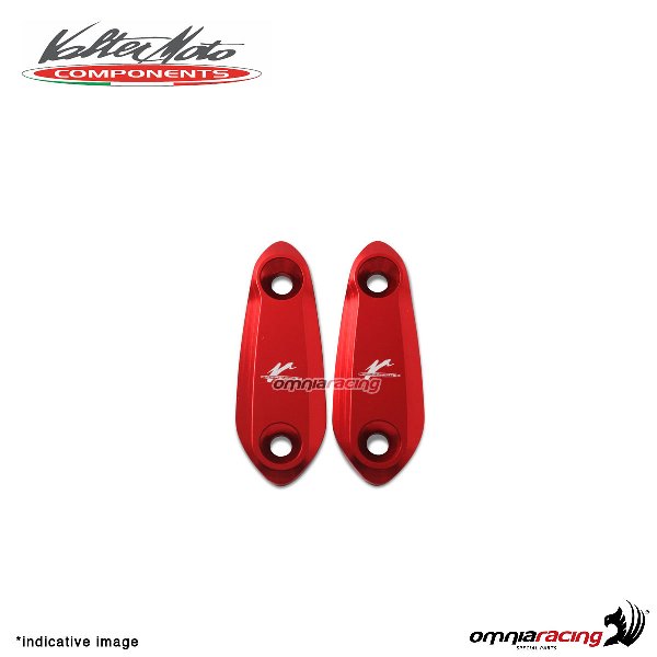 Valtermoto mirrors hole covers red aluminum for Kawasaki ZX6R 2009>2012