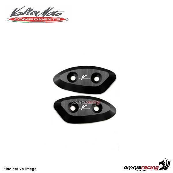 Tappi fori specchi Valtermoto in alluminio nero per Yamaha R6 2006>2007