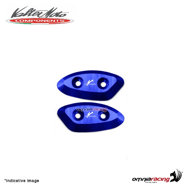 Tappi fori specchi Valtermoto in alluminio blu per Yamaha R6 2006>2007