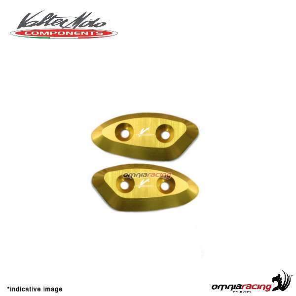 Tappi fori specchi Valtermoto in alluminio oro per Yamaha R6 2006>2007