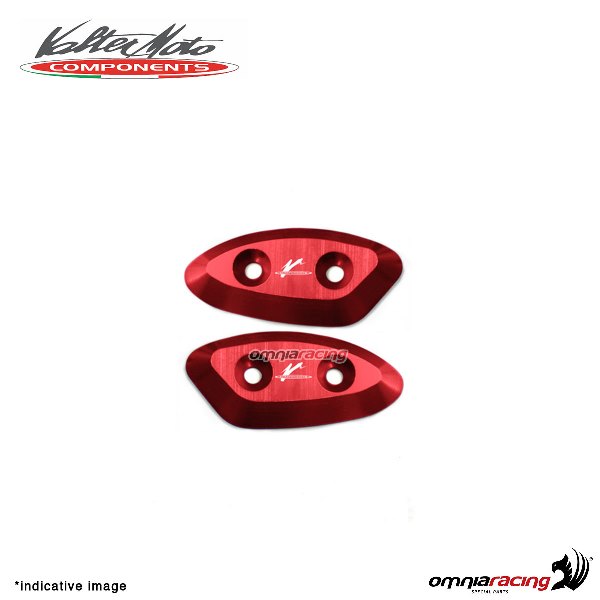 Tappi fori specchi Valtermoto in alluminio rosso per Yamaha R6 2006>2007