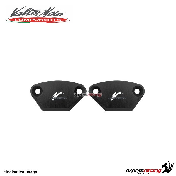 Tappi fori specchi Valtermoto in alluminio nero per Kawasaki ZX10R 2011>2015