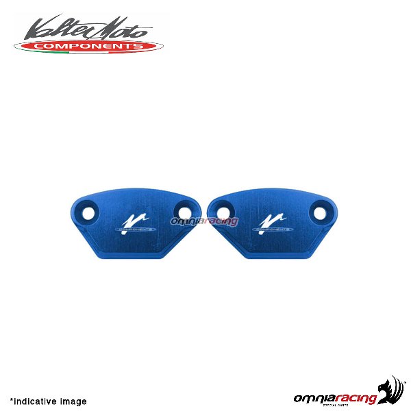 Tappi fori specchi Valtermoto in alluminio blu per Kawasaki ZX10R 2011>2015