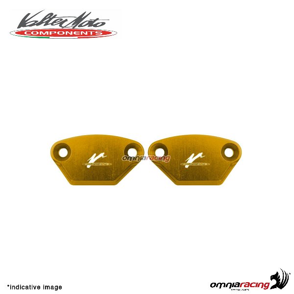 Tappi fori specchi Valtermoto in alluminio oro per Kawasaki ZX10R 2011>2015