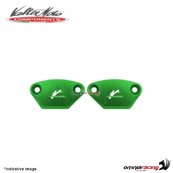 Tappi fori specchi Valtermoto in alluminio verde per Kawasaki ZX10R 2011>2015
