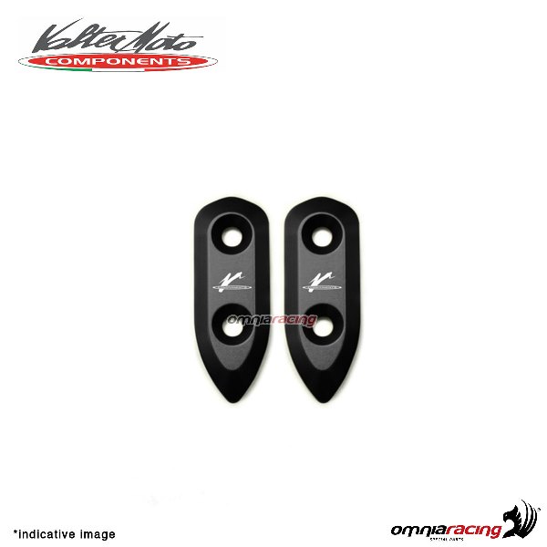 Tappi fori specchi Valtermoto in alluminio nero per Ducati 848 2008>2013