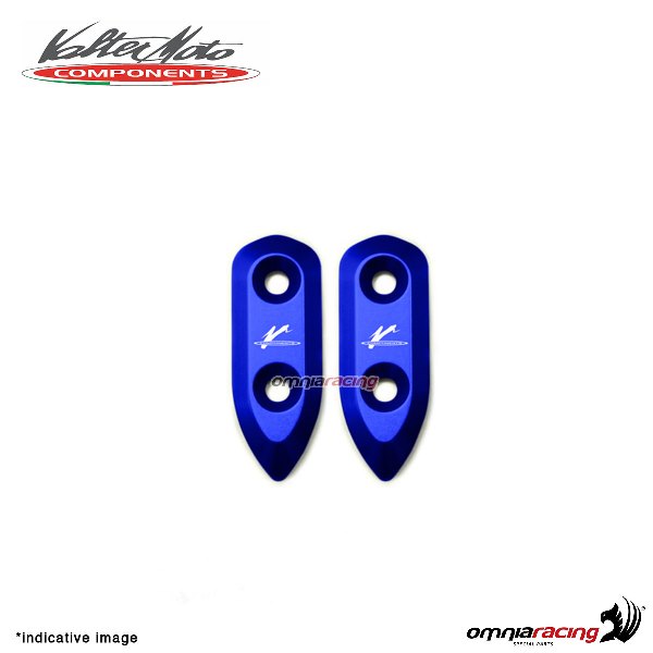 Tappi fori specchi Valtermoto in alluminio blu per Ducati 848 2008>2013
