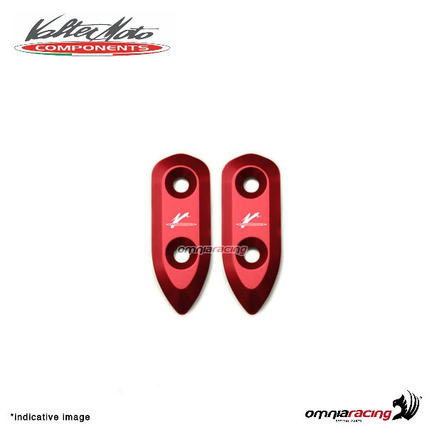 Tappi fori specchi Valtermoto in alluminio rosso per Ducati 1198 2009>2011