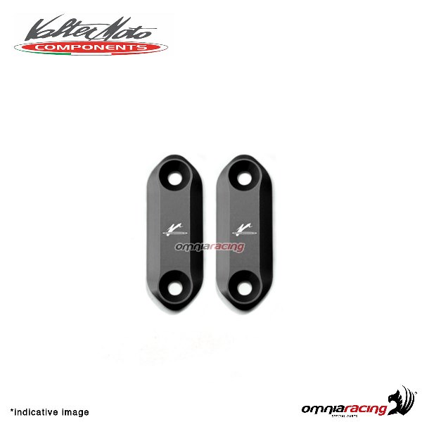 Valtermoto mirrors hole covers black aluminum for Kawasaki Ninja 400 2017>2018