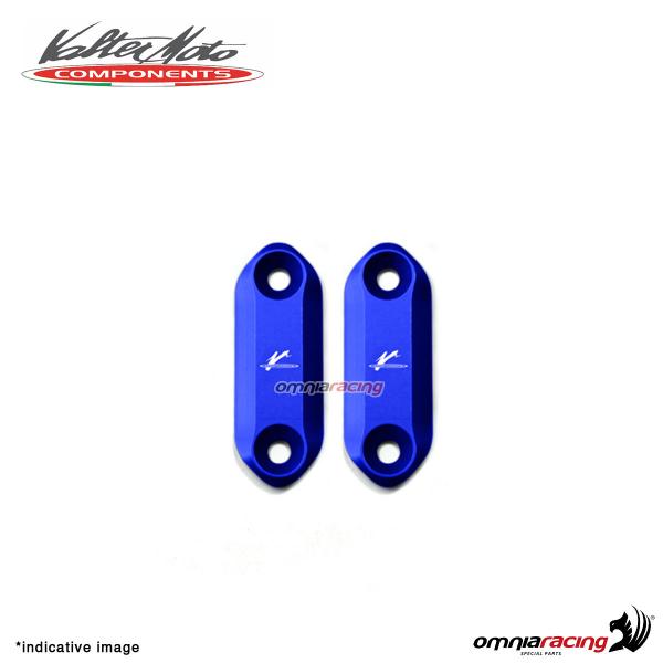 Valtermoto mirrors hole covers blue aluminum for Kawasaki Ninja 400 2017>2018