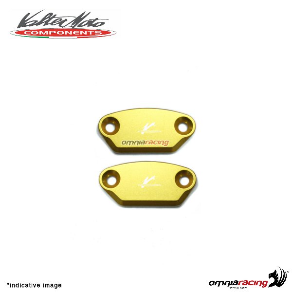 Tappi fori specchi Valtermoto in alluminio oro per Kawasaki ZX10R ABS 2016>2018