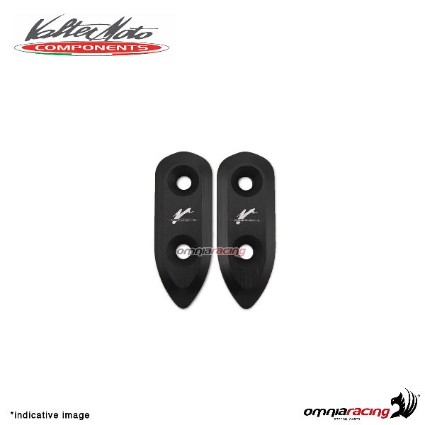 Tappi fori specchi Valtermoto in alluminio nero per MV Agusta F3 2011>2017