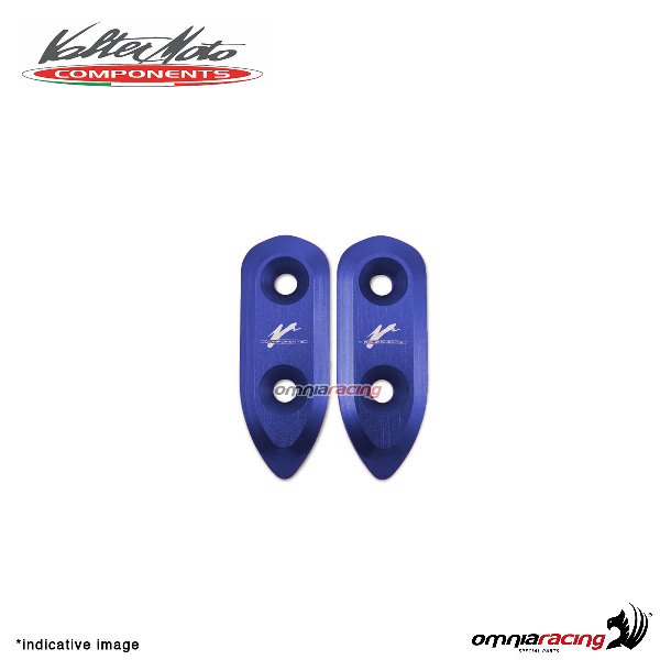 Tappi fori specchi Valtermoto in alluminio blu per MV Agusta F3 2011>2017