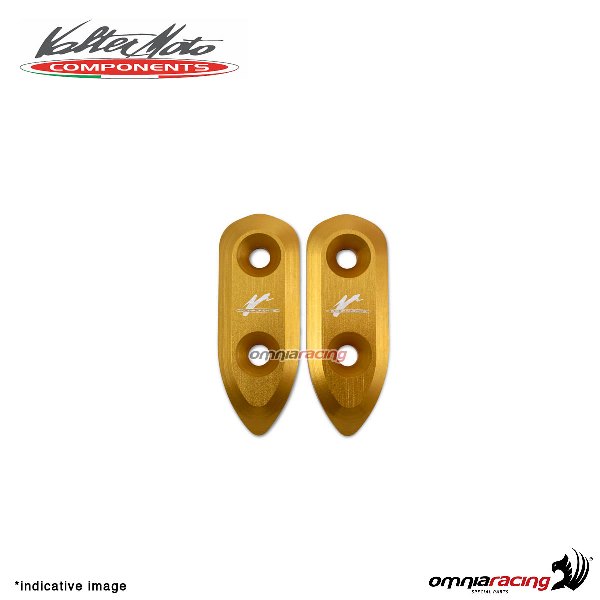 Tappi fori specchi Valtermoto in alluminio oro per MV Agusta F3 2011>2017