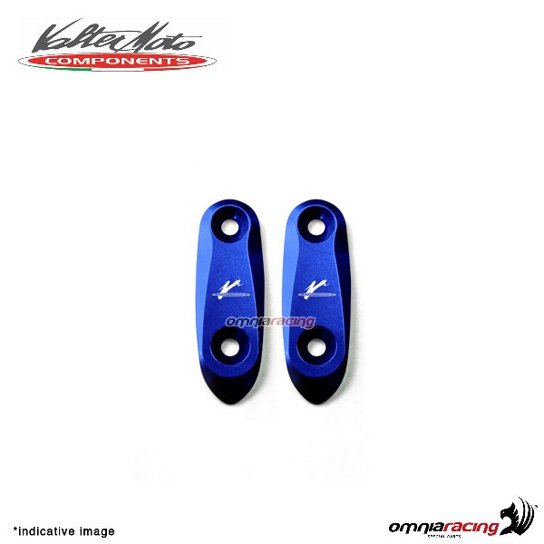 Tappi fori specchi Valtermoto in alluminio blu per Suzuki GSXR1000 ABS 2017>2018