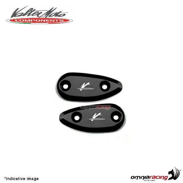 Valtermoto mirrors hole covers black aluminum for Aprilia RSV4 2017>2018