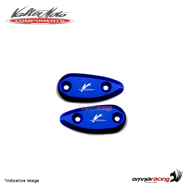 Valtermoto mirrors hole covers blue aluminum for Aprilia RSV4 2017>2018