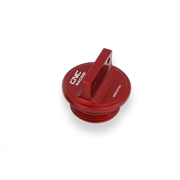 Tappo carico olio CNC Racing rosso Corse Ducati Hypermotard 1100 EVO SP 2010-2012