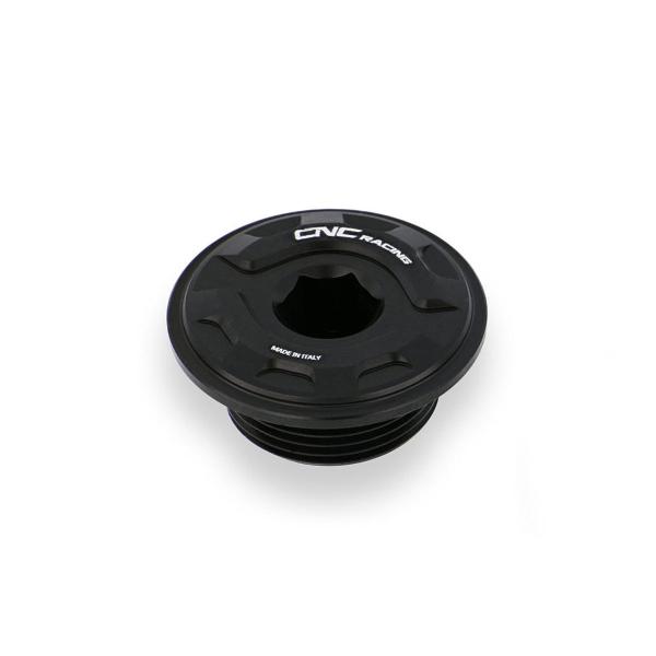 Tappo carico olio CNC Racing nero Gear Aprilia RSV4 Racing Factory 2015-2018