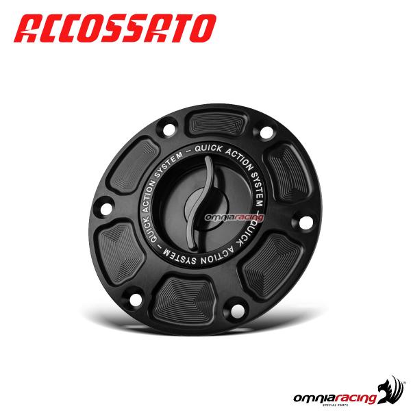 Tappo serbatoio benzina Accossato in ergal nero per Suzuki GSXR1000 2003>2016