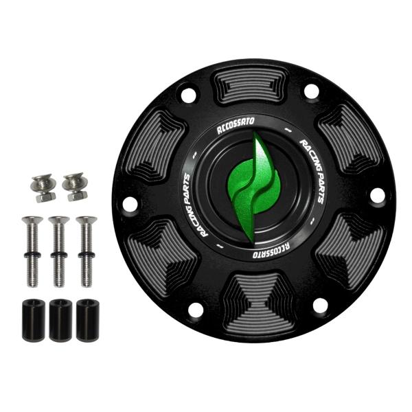 Tappo serbatoio benzina Accossato alluminio verde chiusura rapida Aprilia GP125 2021-2022