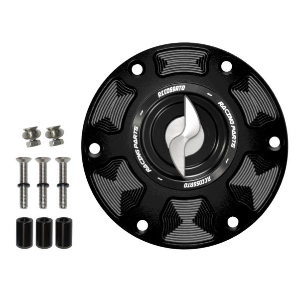 Tappo serbatoio benzina Accossato alluminio argento chiusura rapida Aprilia RSV1000 2000-2003