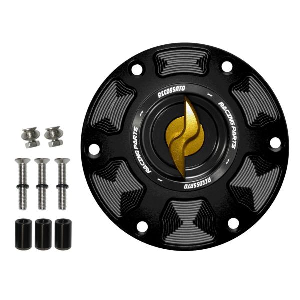 Tappo serbatoio benzina Accossato alluminio oro chiusura rapida Aprilia RS660 2020-2022