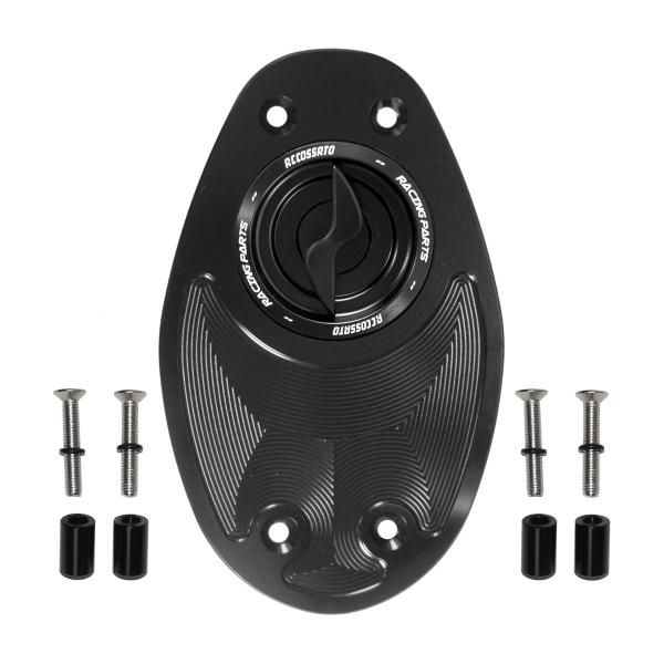 Tappo serbatoio benzina Accossato alluminio nero chiusura rapida Ducati 999 2003-2004