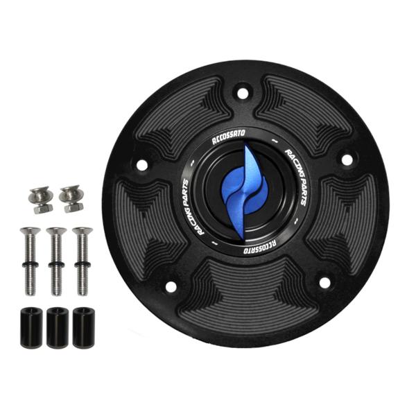 Accossato blue aluminum fuel tank cap quick release Honda CBR1000RR 2014-2016
