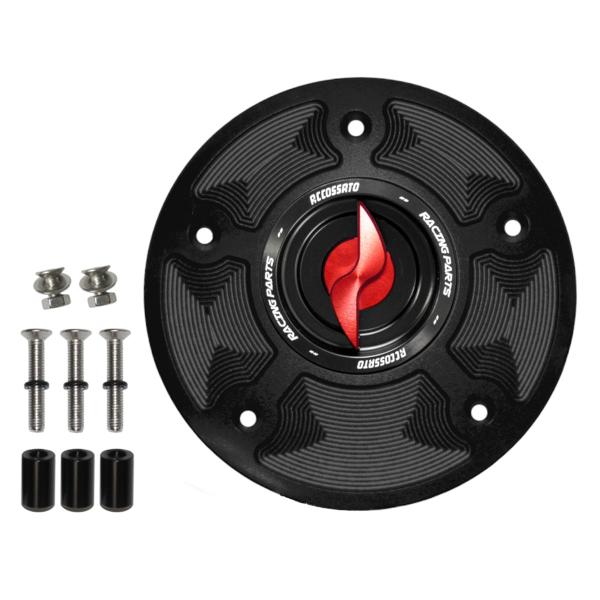 Accossato red aluminum fuel tank cap quick release Honda CBR1000RR 2014-2016