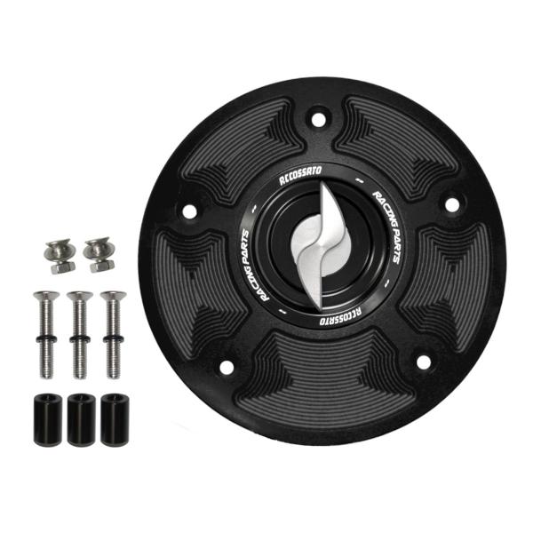 Accossato silver aluminum fuel tank cap quick release Honda CBR1000RR 2014-2016