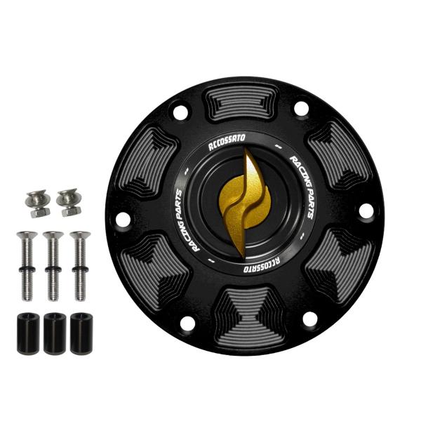 Accossato gold aluminum fuel tank cap quick release KTM 690 Duke 2013-2017