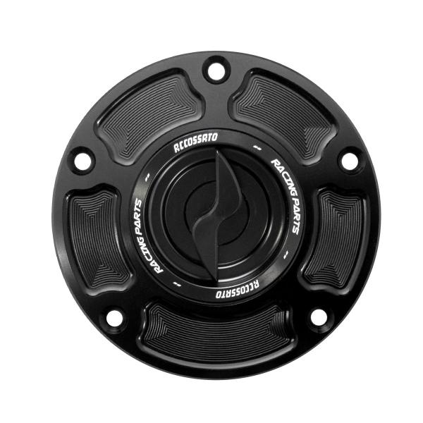 Accossato black aluminum fuel tank cap quick release KTM 1190 RC8 2008-2015